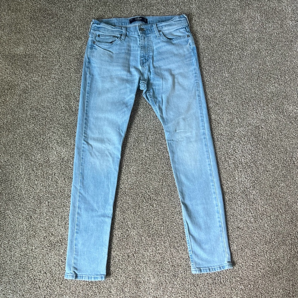 Hollister Men's Skinny Jeans in Light Blue